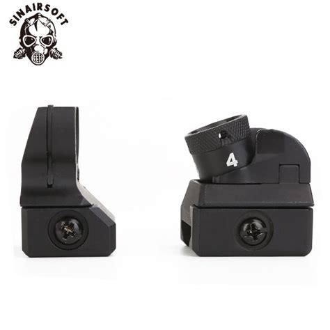Tactical Low Profile Front And Rear Iron Sight Set Picatinny Diopter