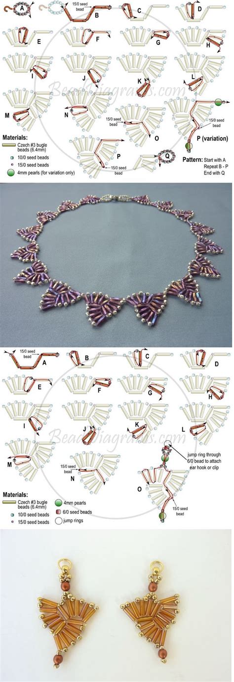 Free Beading Pattern For Bugle Triangle Earrings Beaded Jewelry