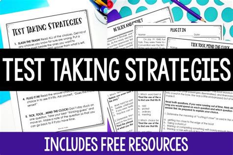 Test Taking Strategies Free Resources