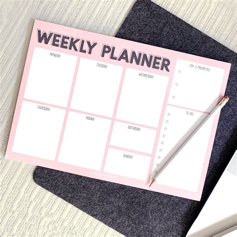Weekly Planner Desk Pad By Chips And Sprinkles