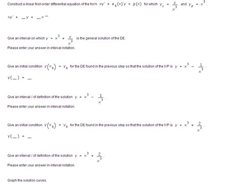 Solved Construct A Linear First Order Differential Equation