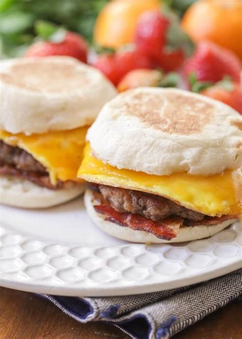 The hearty helping of protein will help keep hunger at bay, and they travel well for hectic mornings. Breakfast Sandwich Recipe (Make Ahead and Freeze!) | Lil' Luna