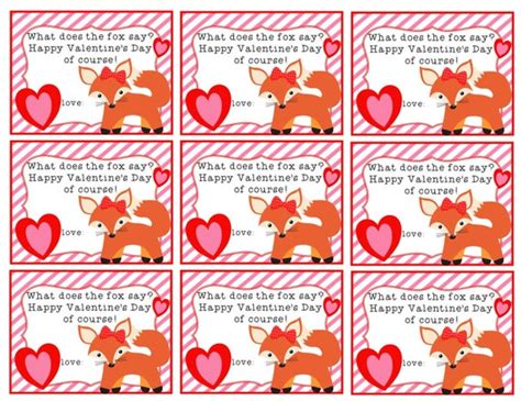 What Did The Fox Say Valentine Card Printable Instant