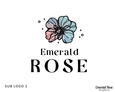 The Logo For Emerald Rose Is Shown In Black And White With An Image Of