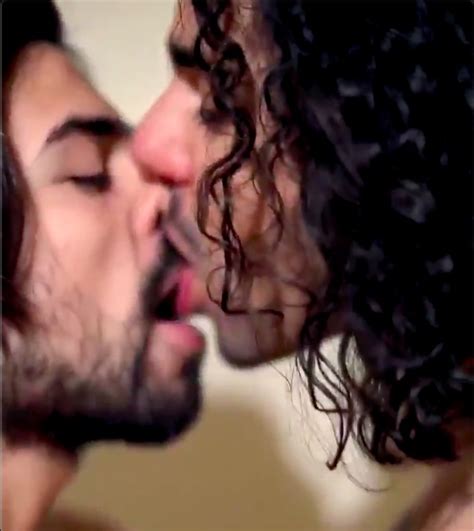 Long Hair Men Tongue Kissing