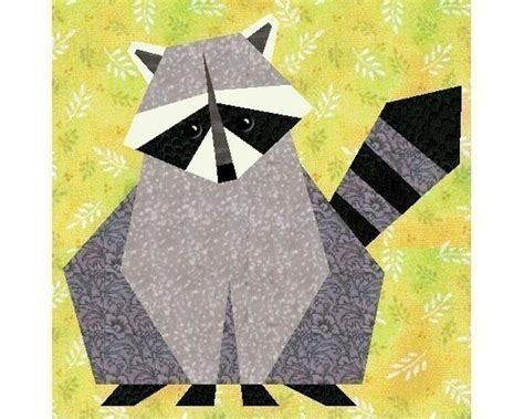 Raccoon Quilt Block Pattern Paper Pieced Quilt Patterns