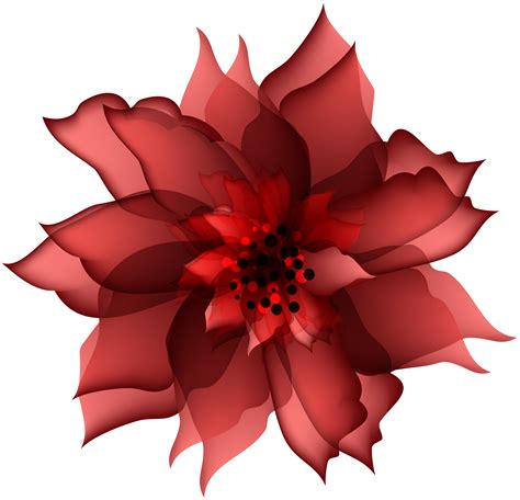 Red Flower Clip Art Decorative Flower Red Transparent Png Clip Art