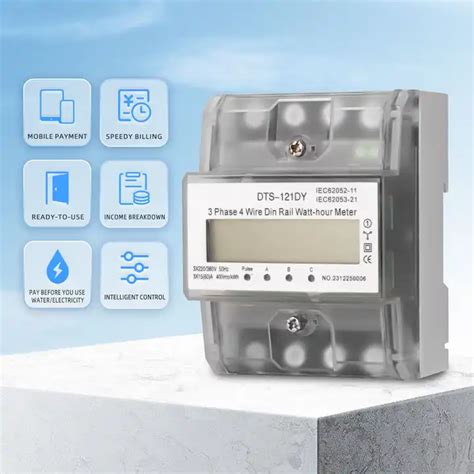 Din Rail V A Phase Wire Electronic Watt Power Energy Meter