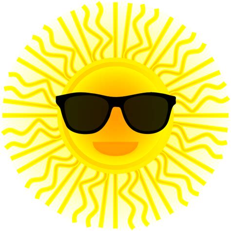 Sun With Sunglasses Vector Drawing Free Svg