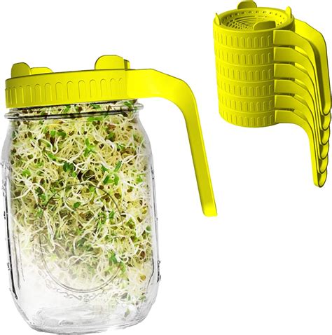 Easy Jars Mason Mouth Wide For Lid Sprout Plastic Lids Sprouting