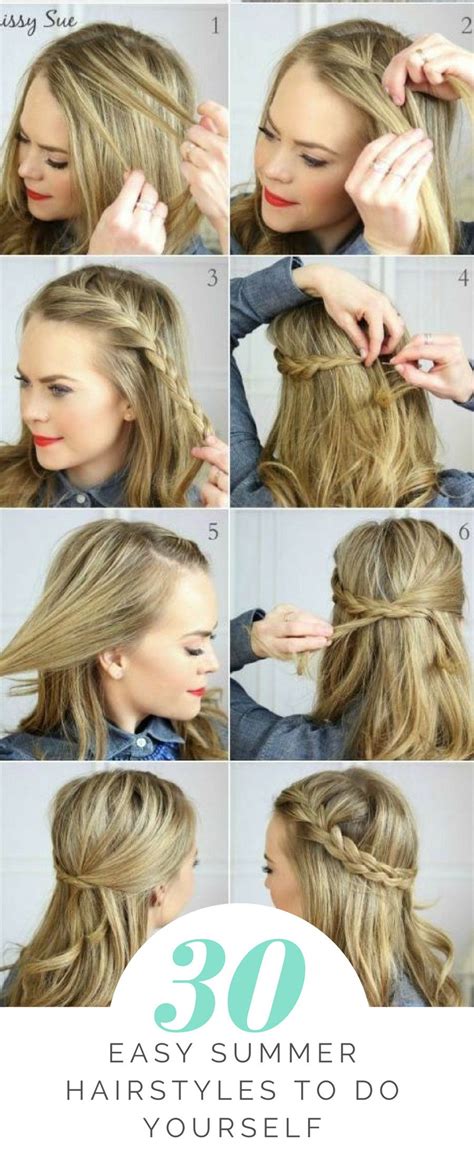 Smooth out hair at the top with gel or hairspray to keep the look sleek. 30+ Easy Summer Hairstyles to Do Yourself | Hair styles ...