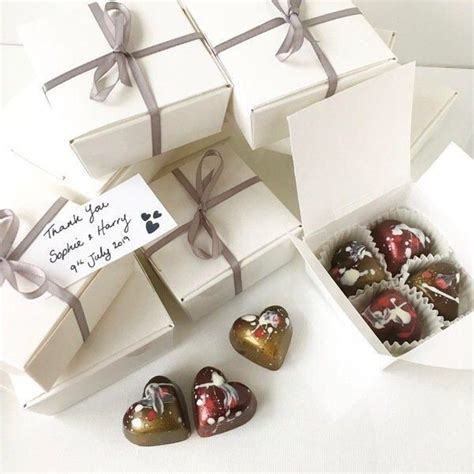 Chocolate Heart Wedding Favours Uk ~ Personalised T Message ~ Uk