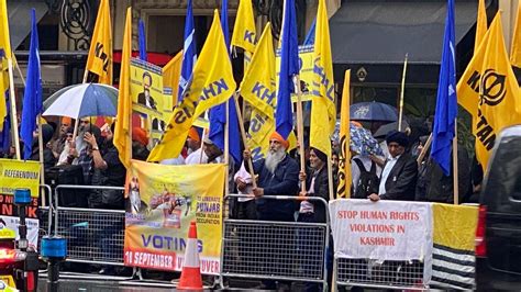 pro khalistan protest outside indian high commission passes off without incident the hindu