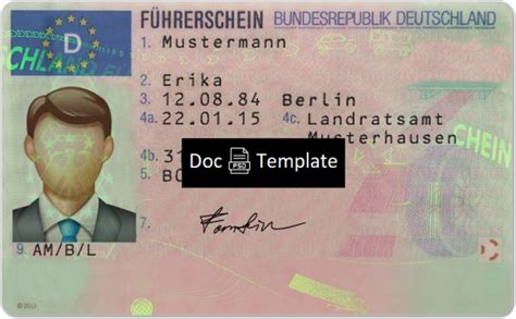 Germany Driver License Template Psd Psd Templates