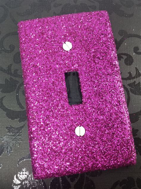 Shiny Fuchsia Glitter Light Switch Plates Outlet Covers Rockers