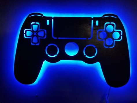 Playstation 4 Game Controller Backlit Sign Wall Art Video Game Art