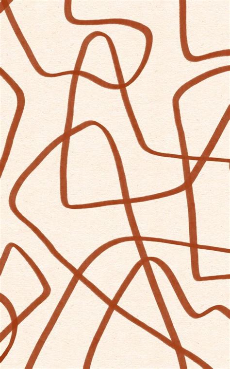 Terracotta Cool Doodle Wallpaper Abstract Style Muralswallpaper