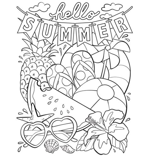 Summer Coloring Pages - Stylish Life for Moms