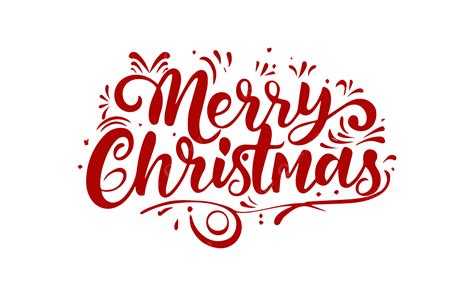 Merry Christmas Red Typography Background White Vector Merry Christmas