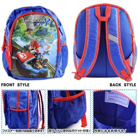 Super Mario Bros Backpack Mario Kart 8 Backpack Blue School Bag From