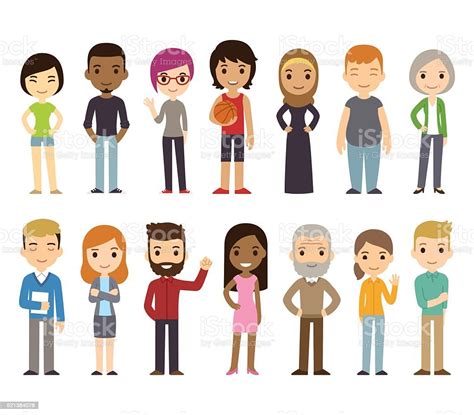 Cartoon Diverse People Stock Illustration Download Image Now People