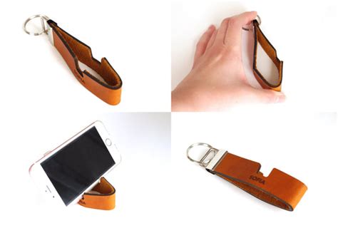 Iphone Stand Keychain Personalized Iphone Strap In Leather Iphone 6