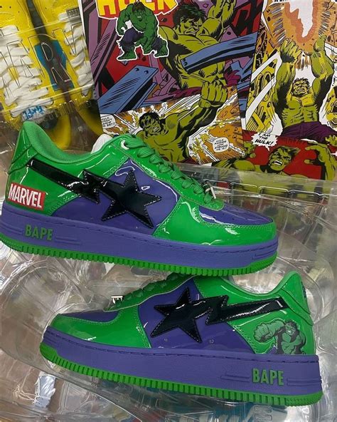 Newest And Fantastic 2022 Marvel Bape Sta Collection Female Sneakerhead