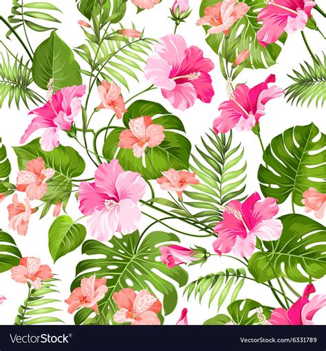 Tropical Flower Pattern Royalty Free Vector Image