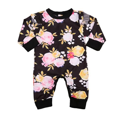 2017 Toddler Kid Baby Girls Floral Long Sleeve Romper Infant Little