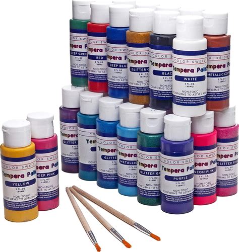 Buy Color Swell Washable Tempera Paint Set 2oz Bottles Of 30 Neon