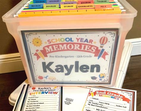 Personalized School Memory Box Printable Kit Diy School Etsy School