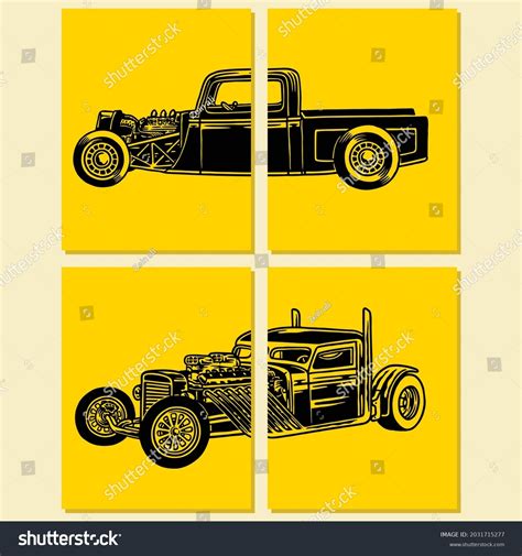 Vintage Car Poster Vector Illustration Stock Vector Royalty Free