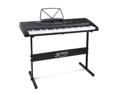 Alpha 61 Key Lighted Electronic Piano Keyboard Lcd Electric Holder