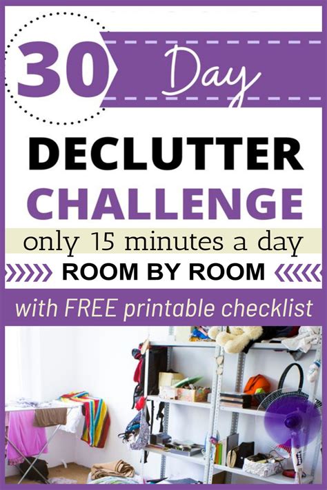 Decluttering List, Declutter Checklist, Declutter Challenge, Organize