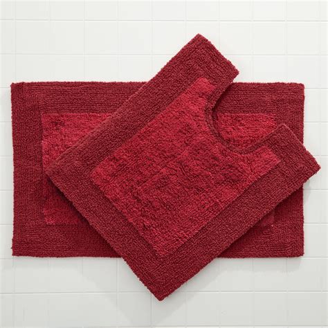 BrylaneHome 2 Piece Bath Rug Set Mats, Crimson Red - Walmart.com