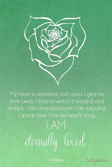Heart Chakra Affirmation Posters By Carlymarie Redbubble