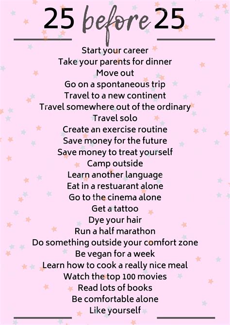 25 Things To Do Before 25 Life Goals List Bucket List Ideas For