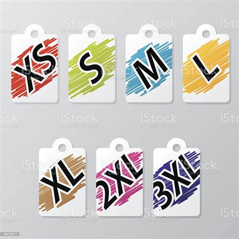 Labels For Shops Showing Cloth Sizes Stock Illustration Download