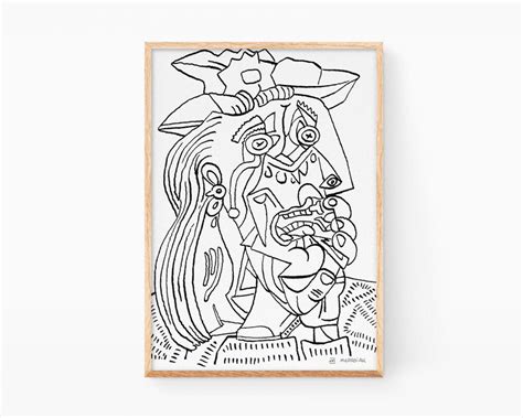 La mujer que llora de Pablo Picasso M Remix Print ilustración