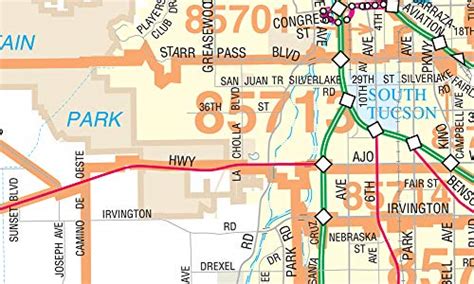 Metropolitan Tucson Arterial And Collector Streets Zip Codes Full Size