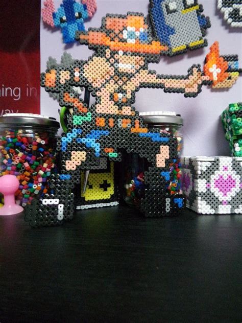 Now through october 24, 2021 weekends only Figura grande de Ace de One Piece hecha con Hama Beads ...