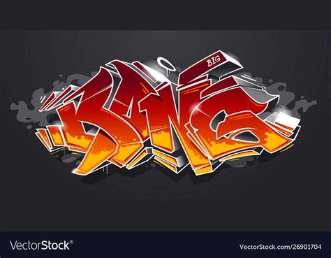 Bang Wild Style Graffiti 3d Blocks With Red And Yellow Colours On