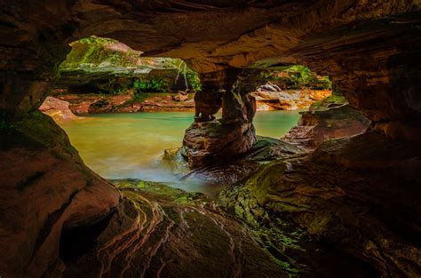 Download River Nature Cave Hd Wallpaper