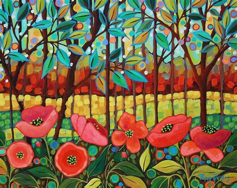 Fairy Tale Poppys Painting By Peggy Davis Fine Art America