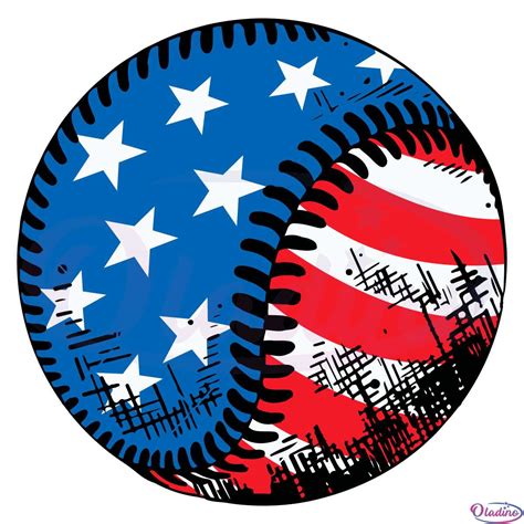 Baseball American Flag Svg Digital File 4th Of July Baseball Svg