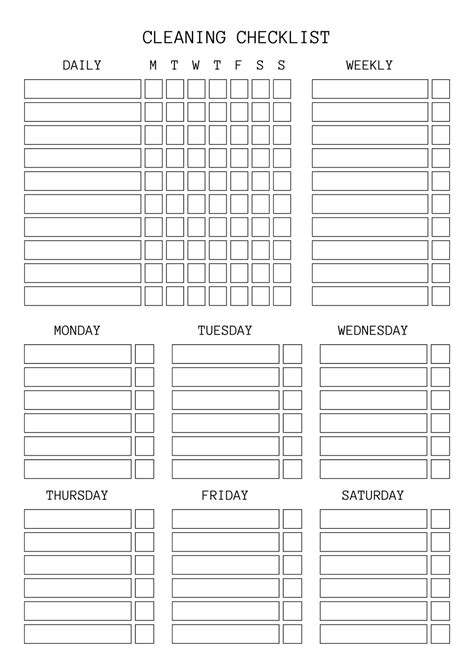 Office Cleaning Checklist Printable Editable