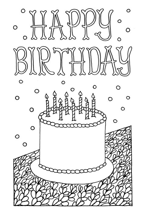 Free Printable Birthday Cards Coloring
