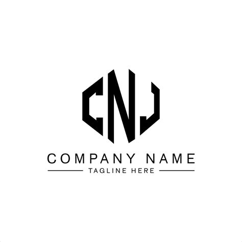 Diseño De Logotipo De Letra Cnj Con Forma De Polígono Cnj Polígono Y