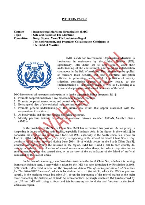 Contoh Position Paper Mun : Position Paper Mun Sample Position Paper For Mun Peacekeeping ...