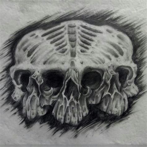 3 Skulls Tattoo Drawing Skull Tattoos Skull Tattoos